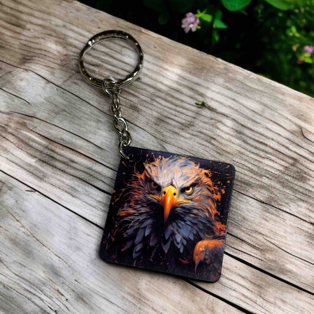 'Majestic Eagle' Fiery Dynamic Eagle Designs - Keyring / Bag Tag - Laser Design Creations