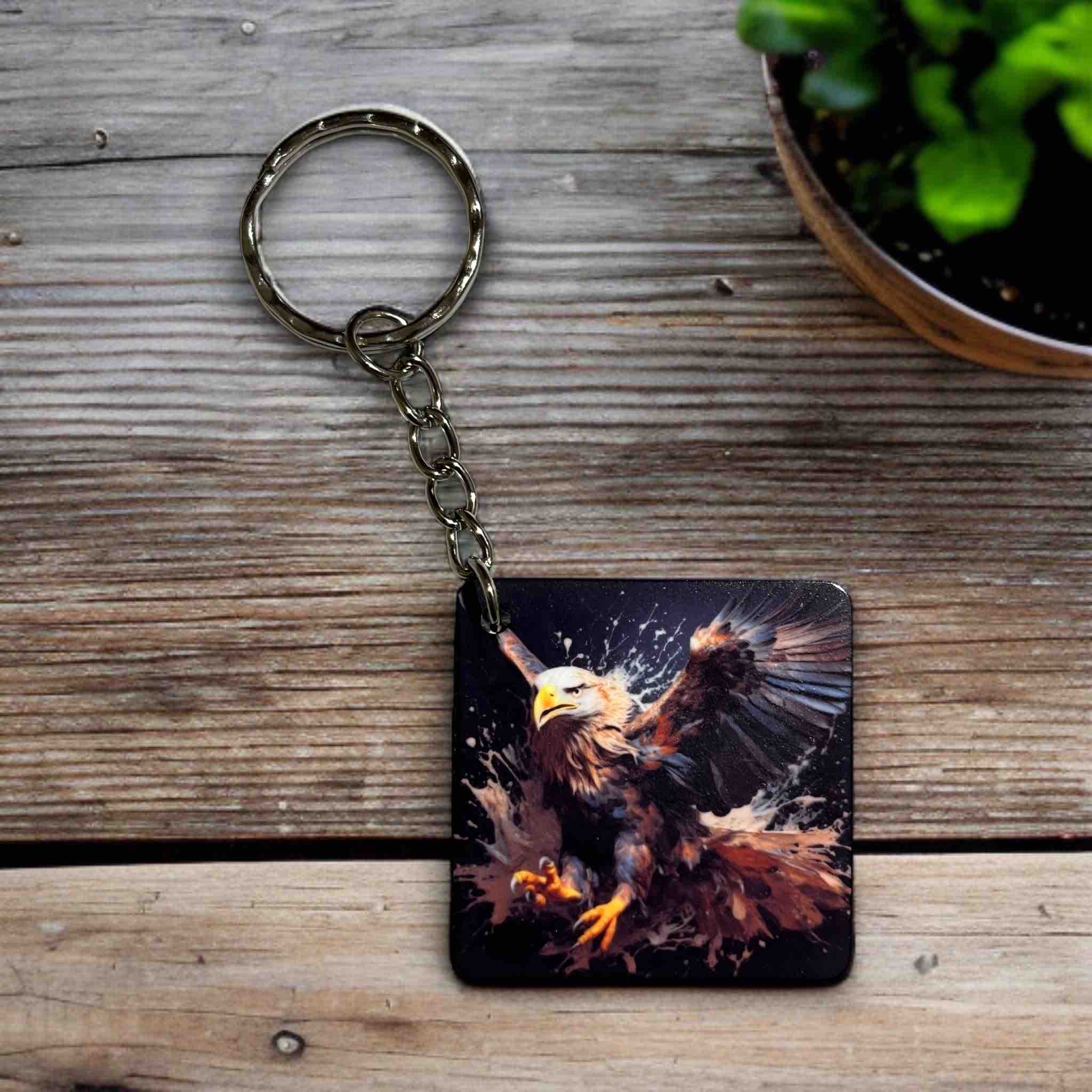 'Majestic Eagle' Fiery Dynamic Eagle Designs - Keyring / Bag Tag - Laser Design Creations