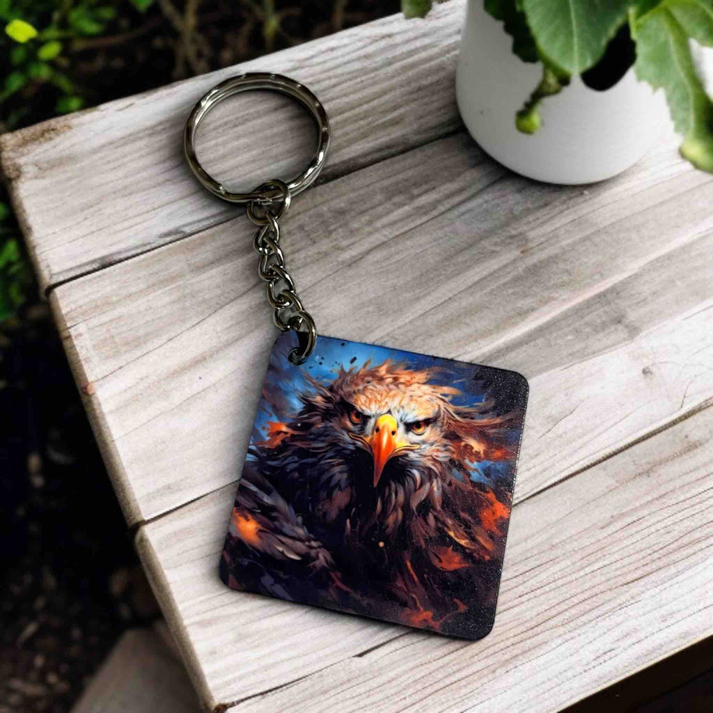 'Majestic Eagle' Fiery Dynamic Eagle Designs - Keyring / Bag Tag - Laser Design Creations