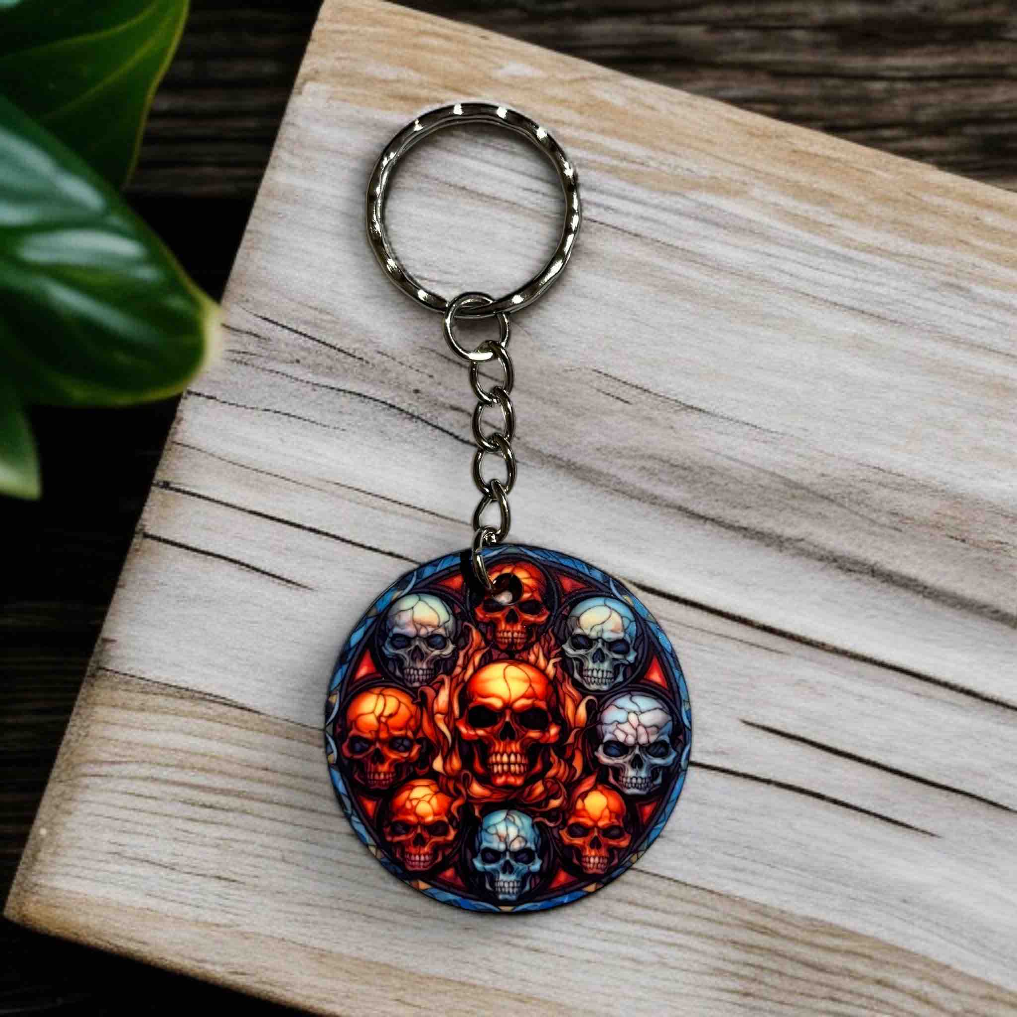 Fiery Mystic Skull Designs - Keyrings / Bag Tags - Laser Design Creations