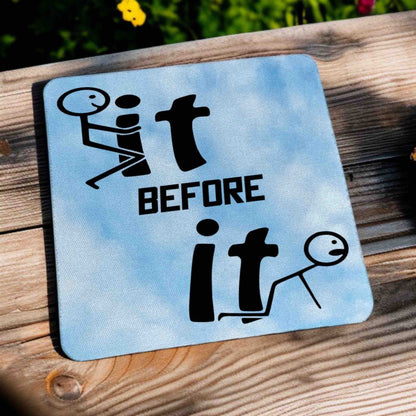 F#ck It Before It F#cks You! Funny Stick Figure Design - Pack of 4 Neoprene Coasters - Laser Design Creations