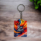 Rise Above - Inspirational Vibrant Sunset Birds - Keyring / Bag Tag - Laser Design Creations