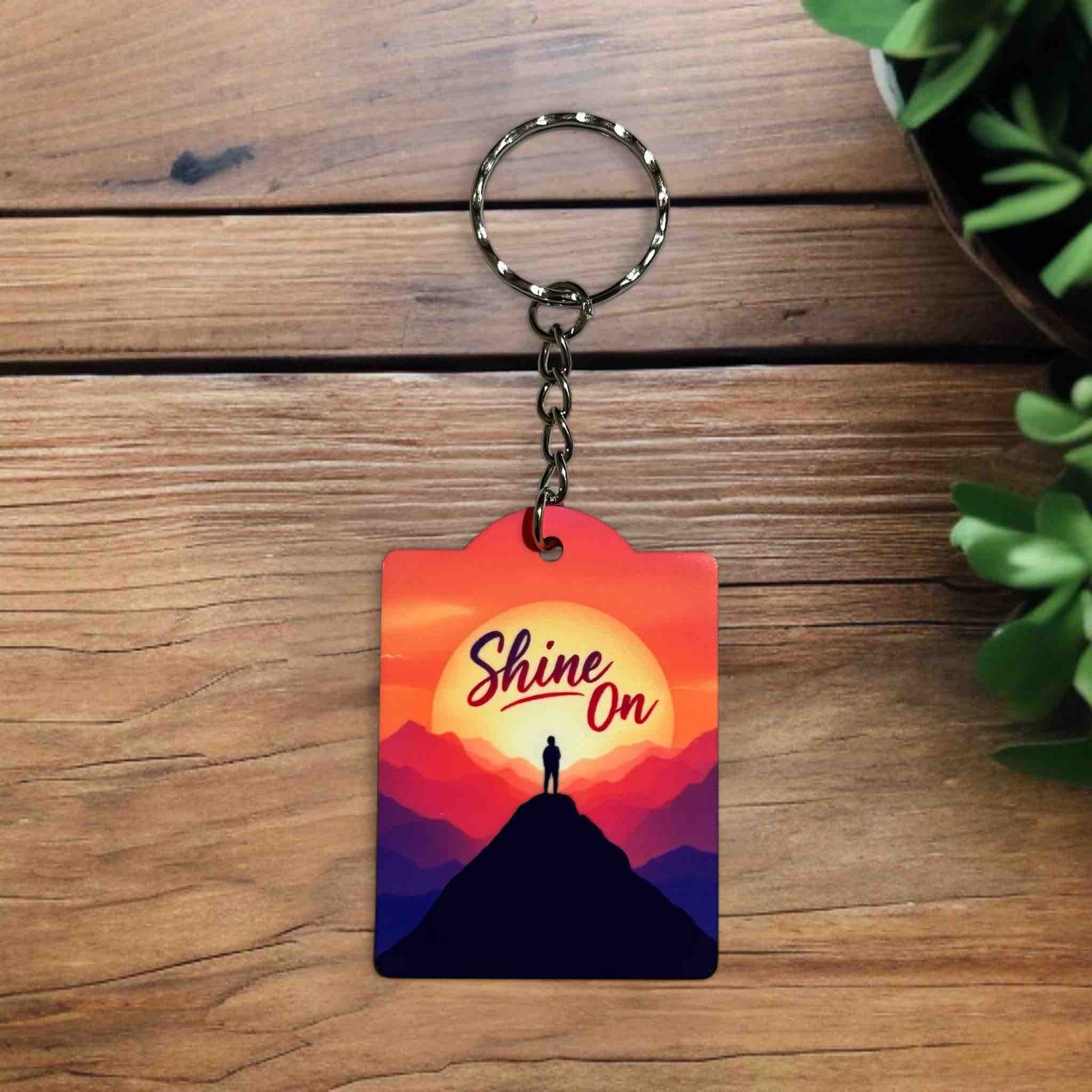 Shine On - Sunset Mountain Inspiration - Keyring / Bag Tag - Laser Design Creations