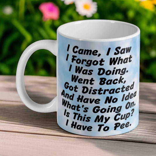 I Came, I Saw, I Forgot  - Funny Forgetful Minds 11oz Ceramic Mug - Laser Design Creations