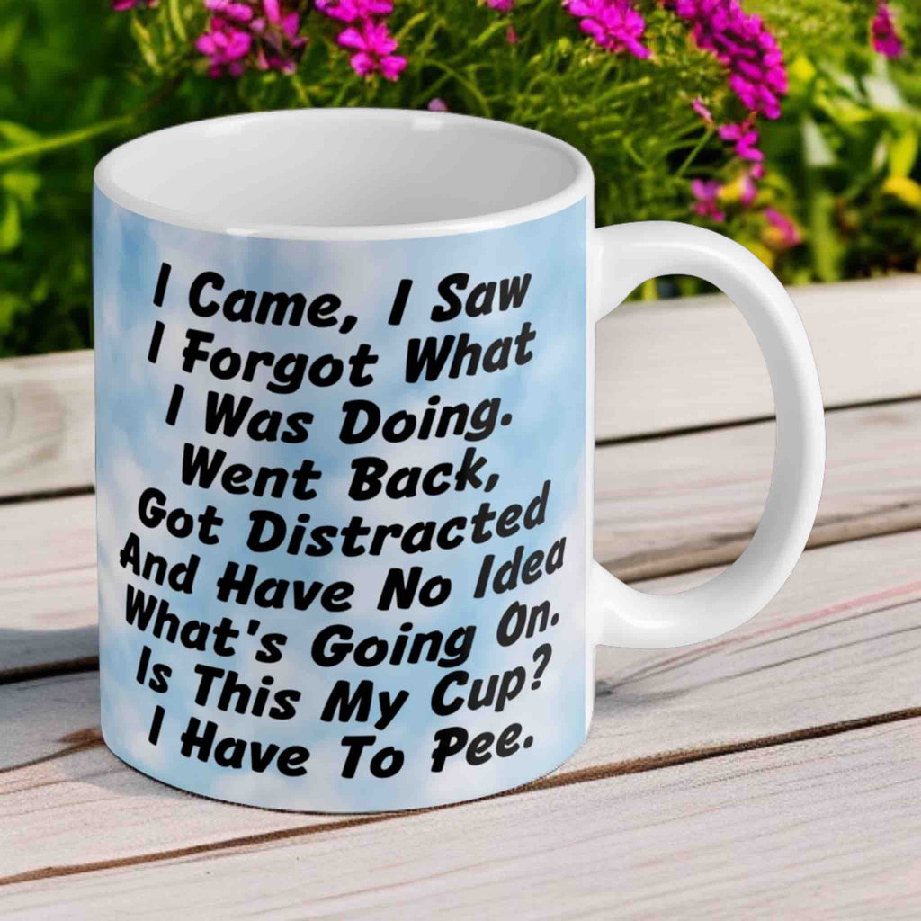I Came, I Saw, I Forgot  - Funny Forgetful Minds 11oz Ceramic Mug - Laser Design Creations