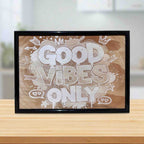 Good Vibes Only graffiti wood engraved art framed decor by Laser Design Creations.