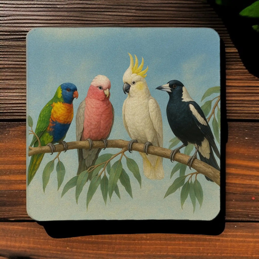 Bird Coasters Aussie Birds Branch Scene Mug | Coasters | Australian Bird Gift – Laser ...