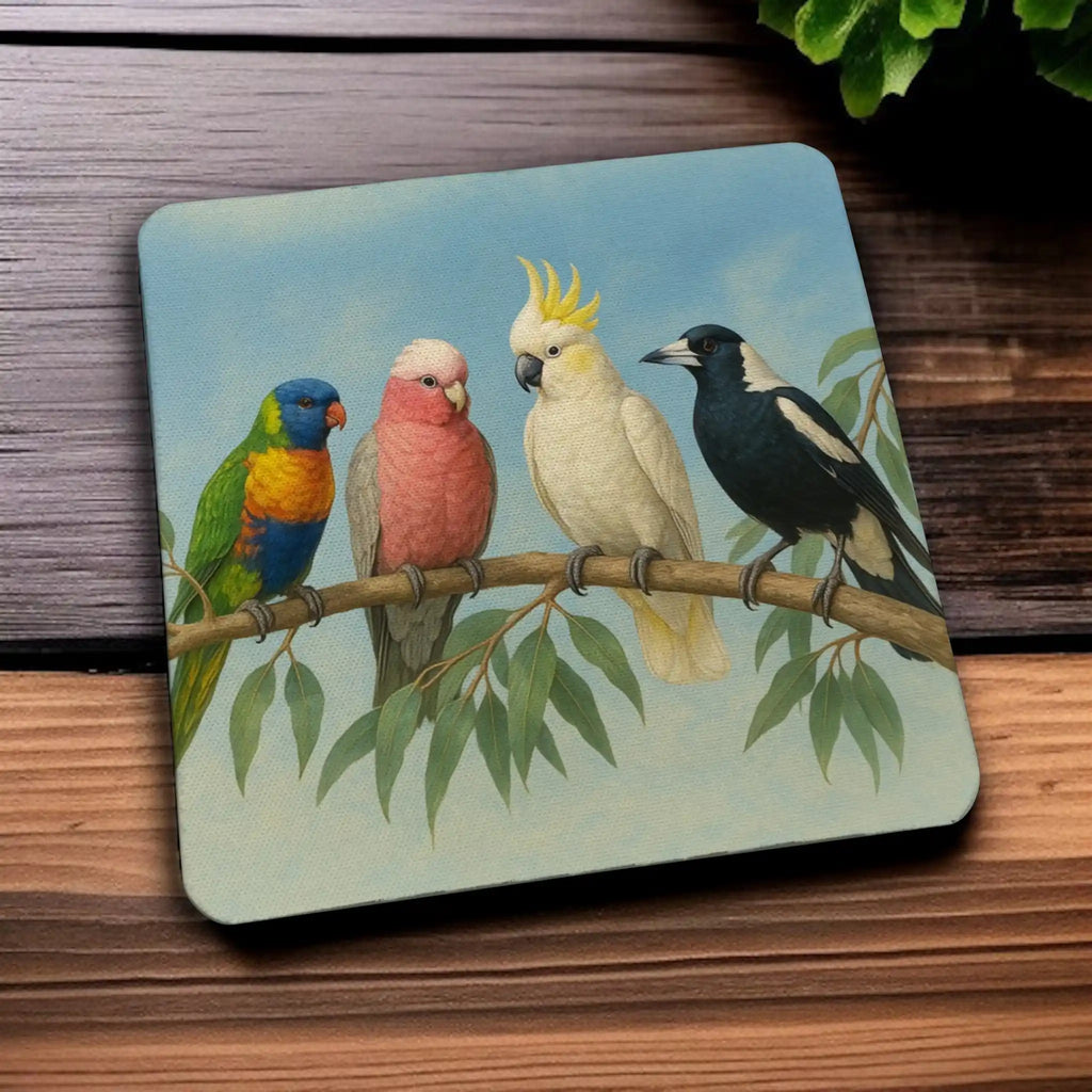 Bird Coasters Aussie Birds Branch Scene Mug | Coasters | Australian Bird Gift – Laser ...