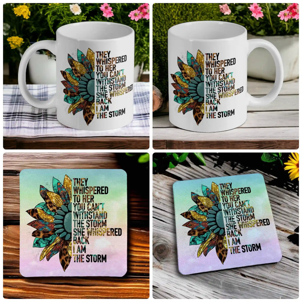 Inspirational 'I Am The Storm' Mug & Coasters - Empowerment Gift