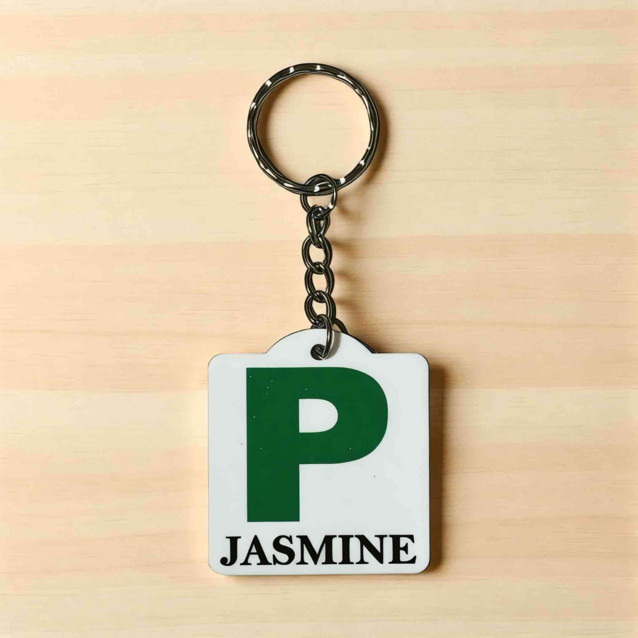 Learner Provisional Driver L / Red P1 / Green P2 Plate Personalised Keyring / Bag Tag