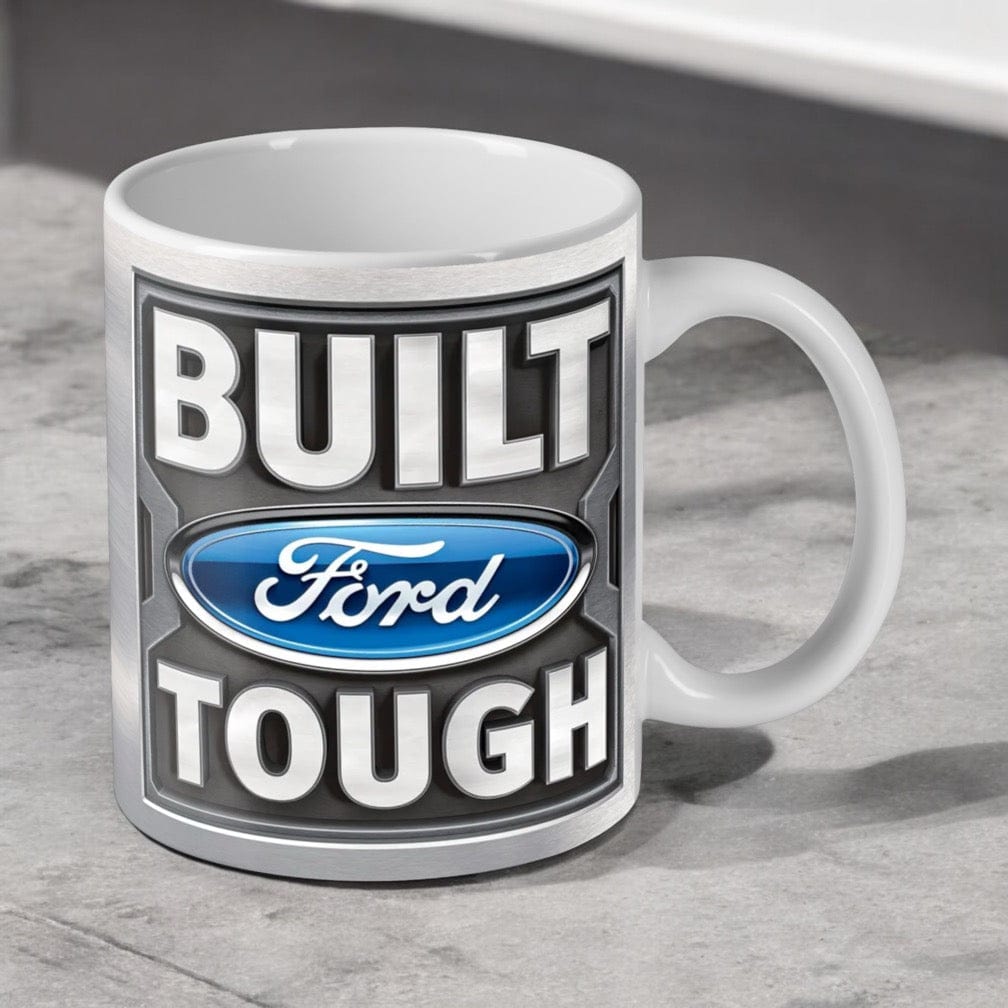 'Built Ford Tough' Car Theme Design Mug - Laser Design Creations