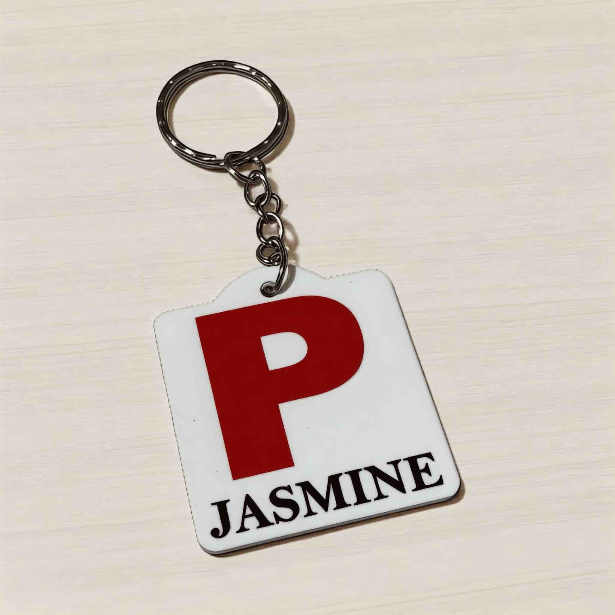Learner Provisional Driver L / Red P1 / Green P2 Plate Personalised Keyring / Bag Tag