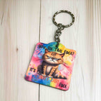 "You See This Face? It's My I Don't Care Face" Cat Charm Keyring / Bag Tag - Laser Design Creations