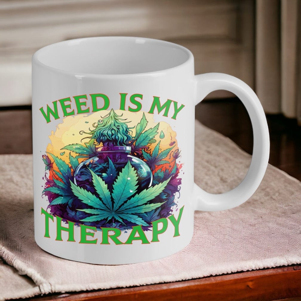 ‘Weed is my Therapy’ - Weed Design Mug - Laser Design Creations