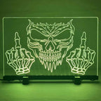 Skull ‘Up Yours’ Design - Acrylic LED Sign / Lamp - Laser Design Creations