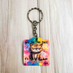 "You See This Face? It's My I Don't Care Face" Cat Charm Keyring / Bag Tag - Laser Design Creations