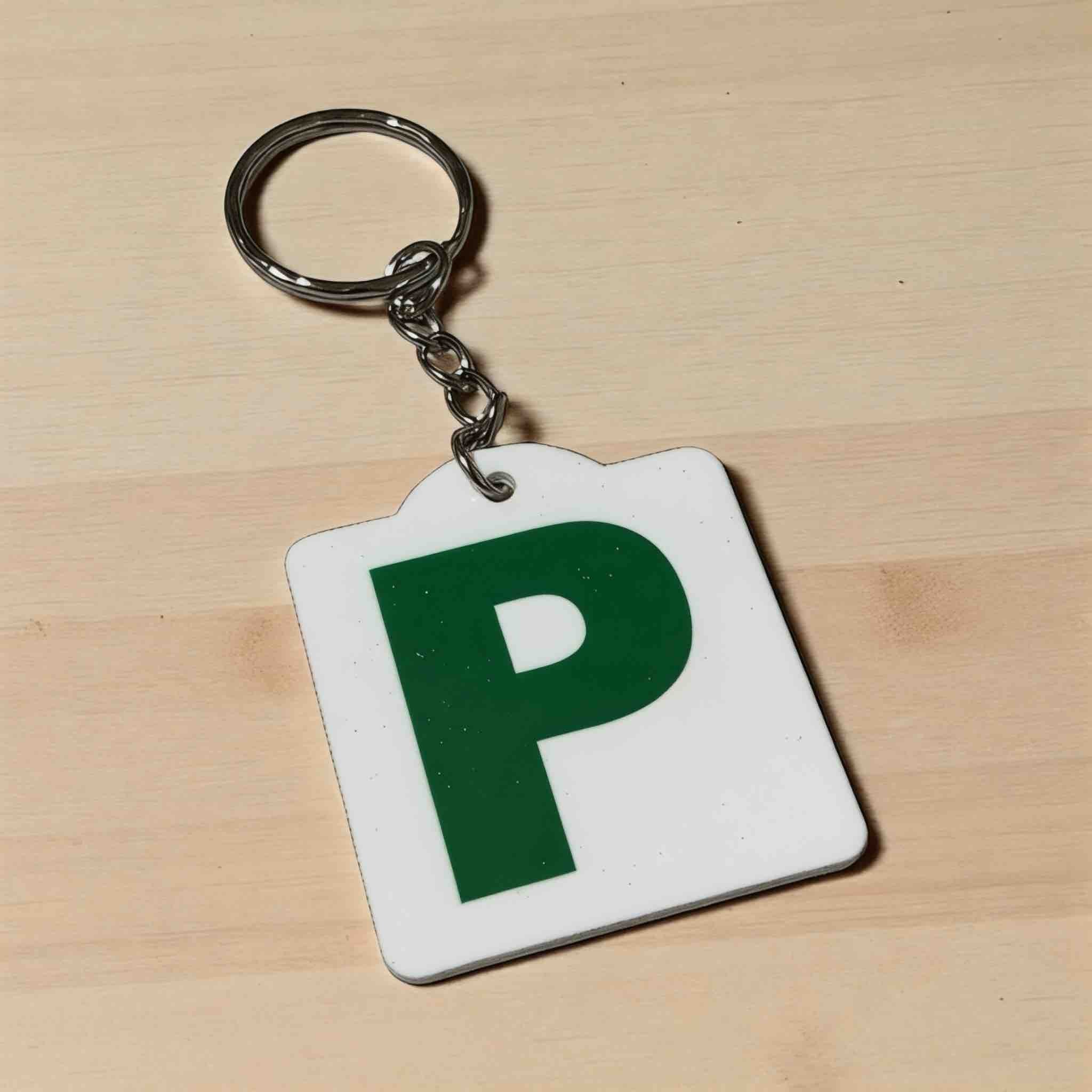 Learner Provisional Driver L / Red P1 / Green P2 Plate Personalised Keyring / Bag Tag