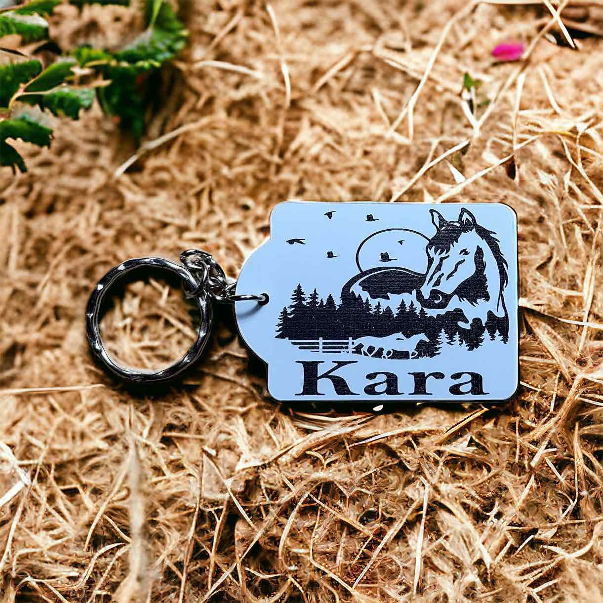 Horse Art Design #2 Keyring / Bag Tag - Standard or Personalised - Laser Design Creations