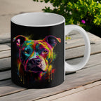Colourful Art Style Staffordshire Bull Terrier ‘Staffy’ Dog Design Mug - Laser Design Creations
