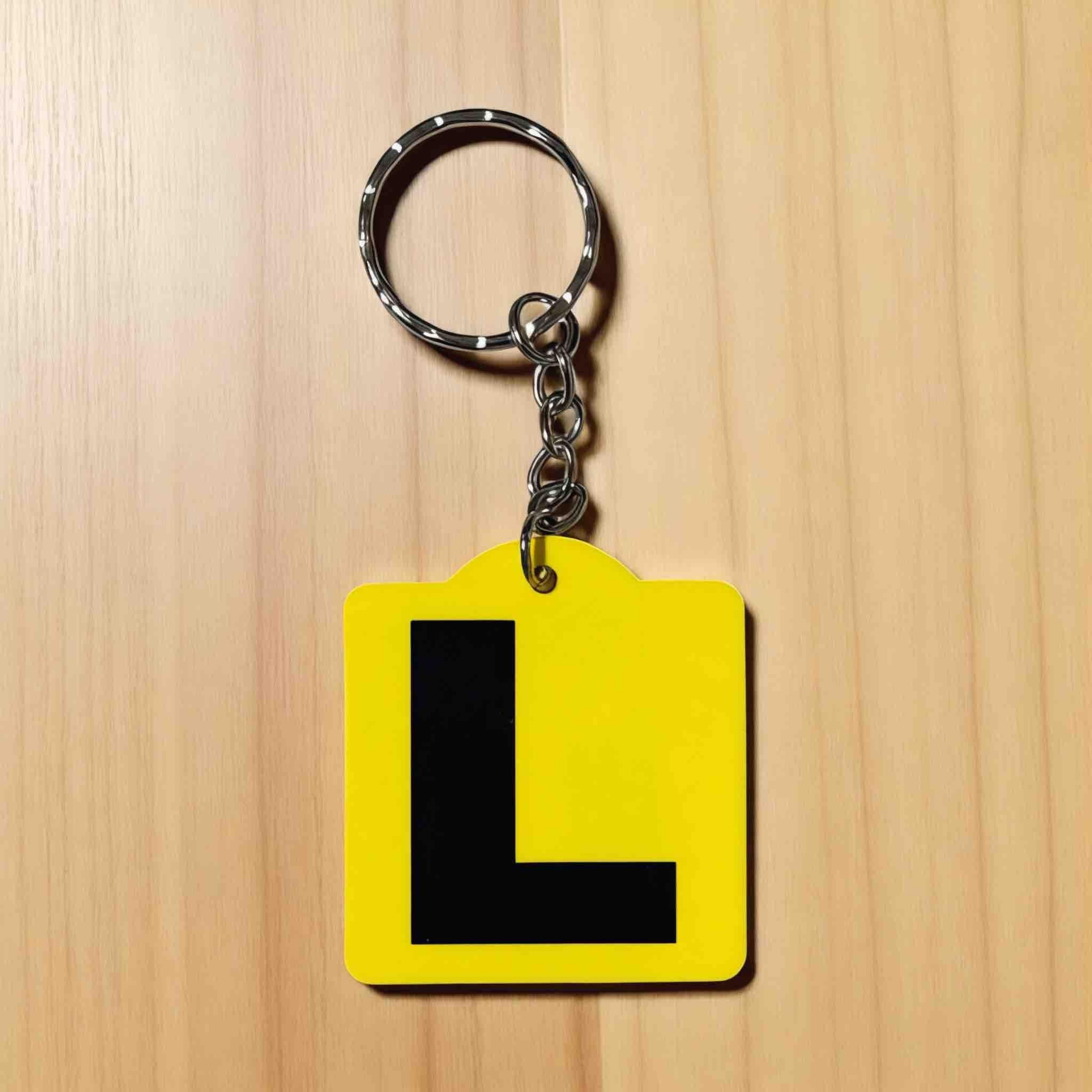 Learner Provisional Driver L / Red P1 / Green P2 Plate Personalised Keyring / Bag Tag