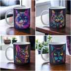 ‘Neon Kitty' Cat theme Design Mug - Laser Design Creations