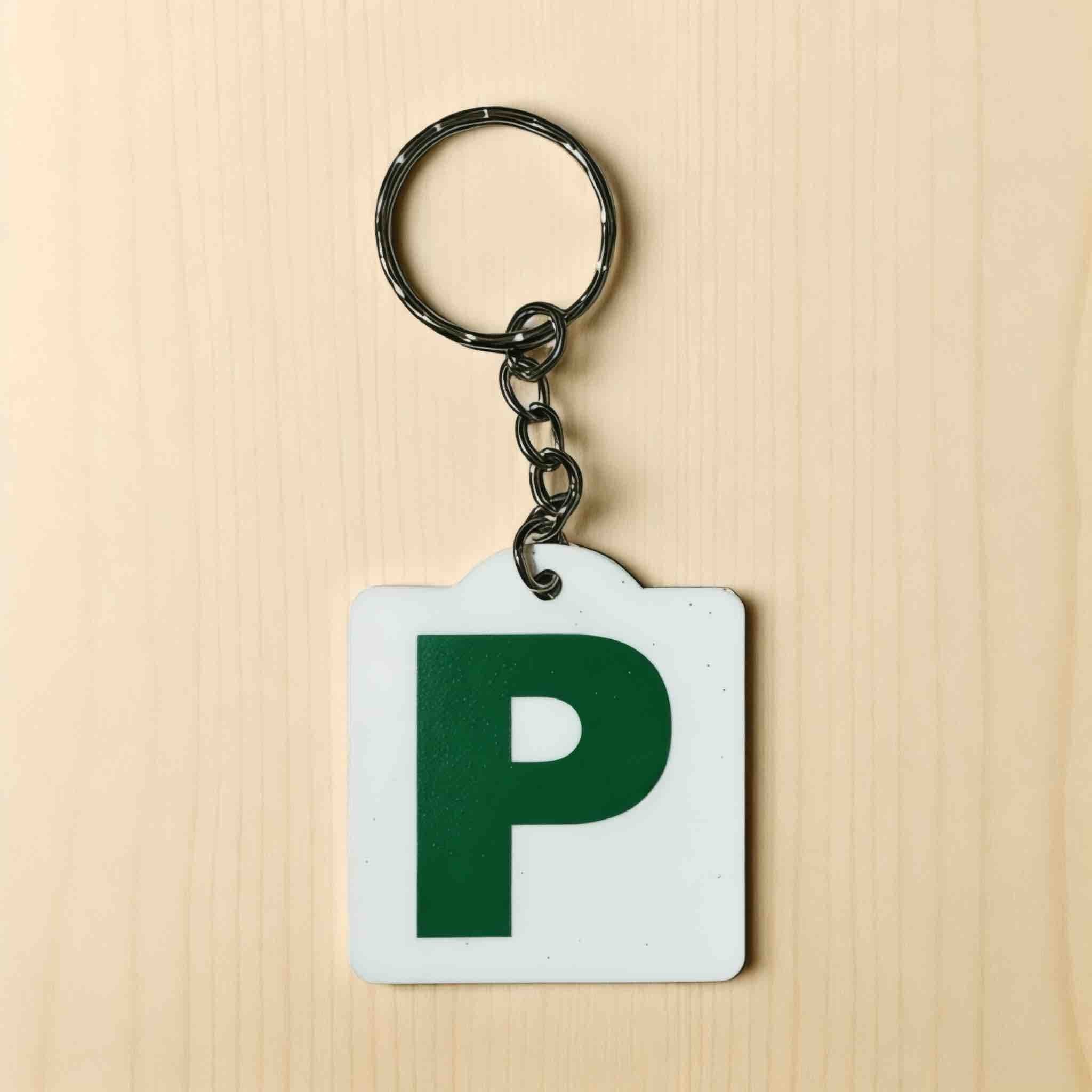 Learner Provisional Driver L / Red P1 / Green P2 Plate Personalised Keyring / Bag Tag