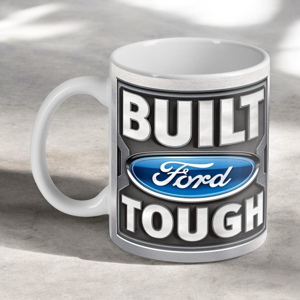 'Built Ford Tough' Car Theme Design Mug - Laser Design Creations