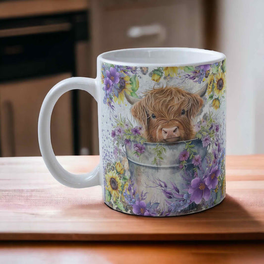 ‘Highland Calf in Bucket’ Design Mug - Laser Design Creations
