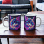 ‘Neon Kitty' Cat theme Design Mug - Laser Design Creations