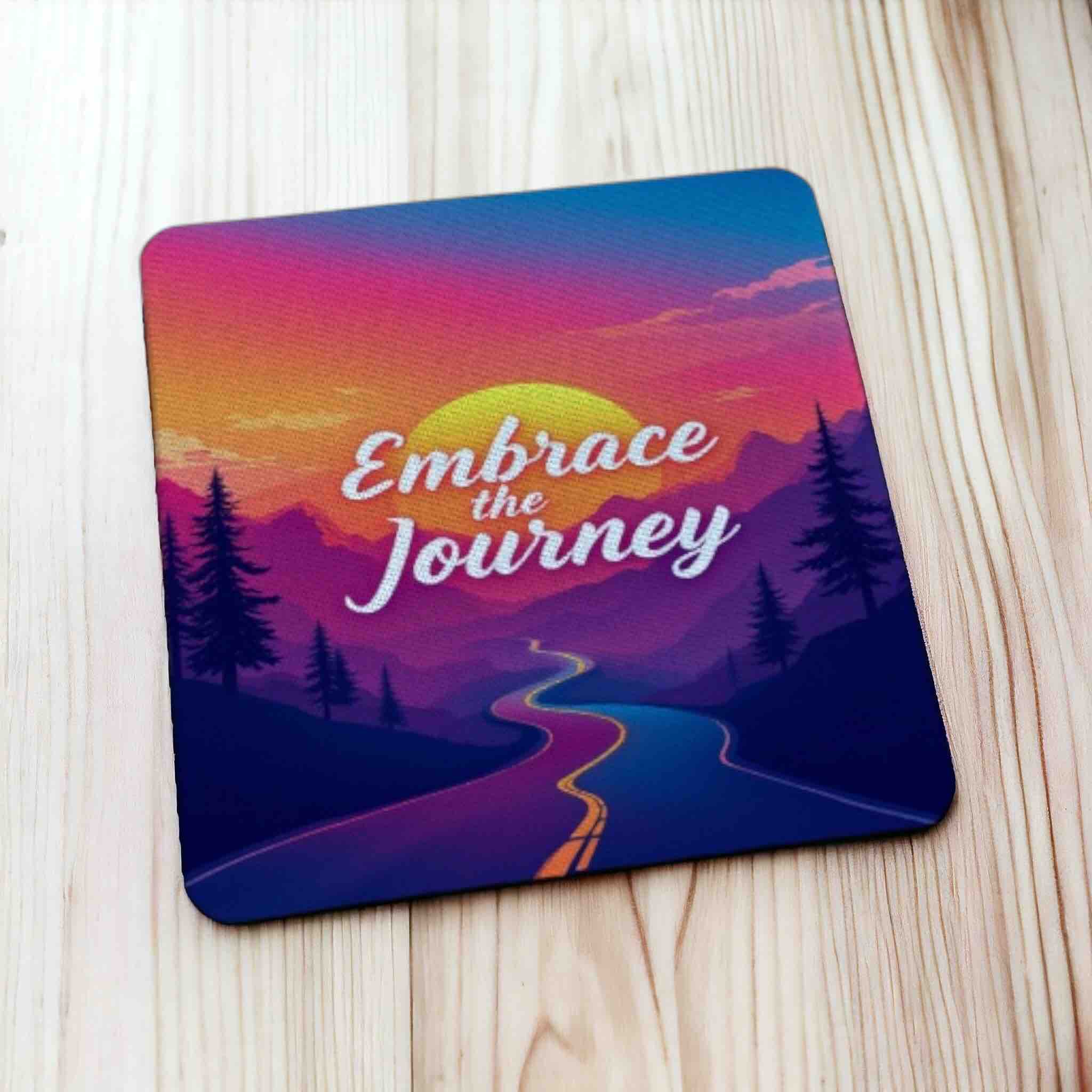‘Embrace the Journey’ Inspiration Design - Pack of 4 Neoprene Coasters - Laser Design Creations