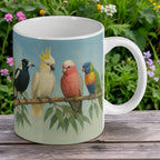 Aussie Birds Branch Scene Mug & Coasters – Australian Wildlife Gift