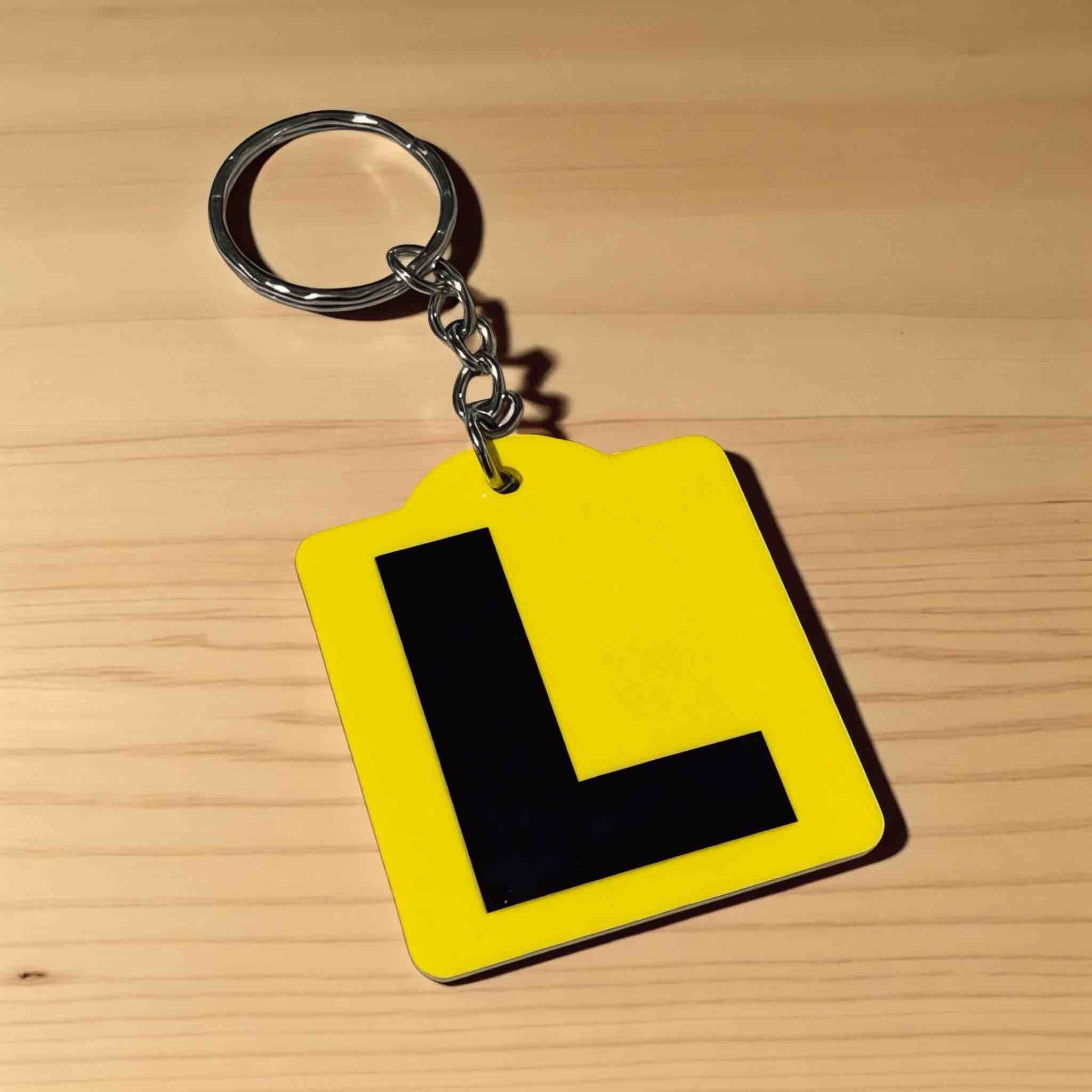 Learner Provisional Driver L / Red P1 / Green P2 Plate Personalised Keyring / Bag Tag