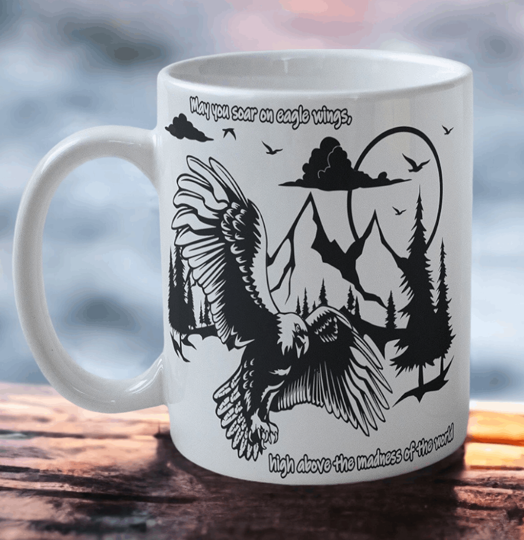 'May you Soar on Eagle Wings' Design Mug - Laser Design Creations