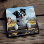 Border Collie Cartoon Farm Mug & Coasters – Aussie Gift Set