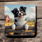 Border Collie Cartoon Farm Mug & Coasters – Aussie Gift Set