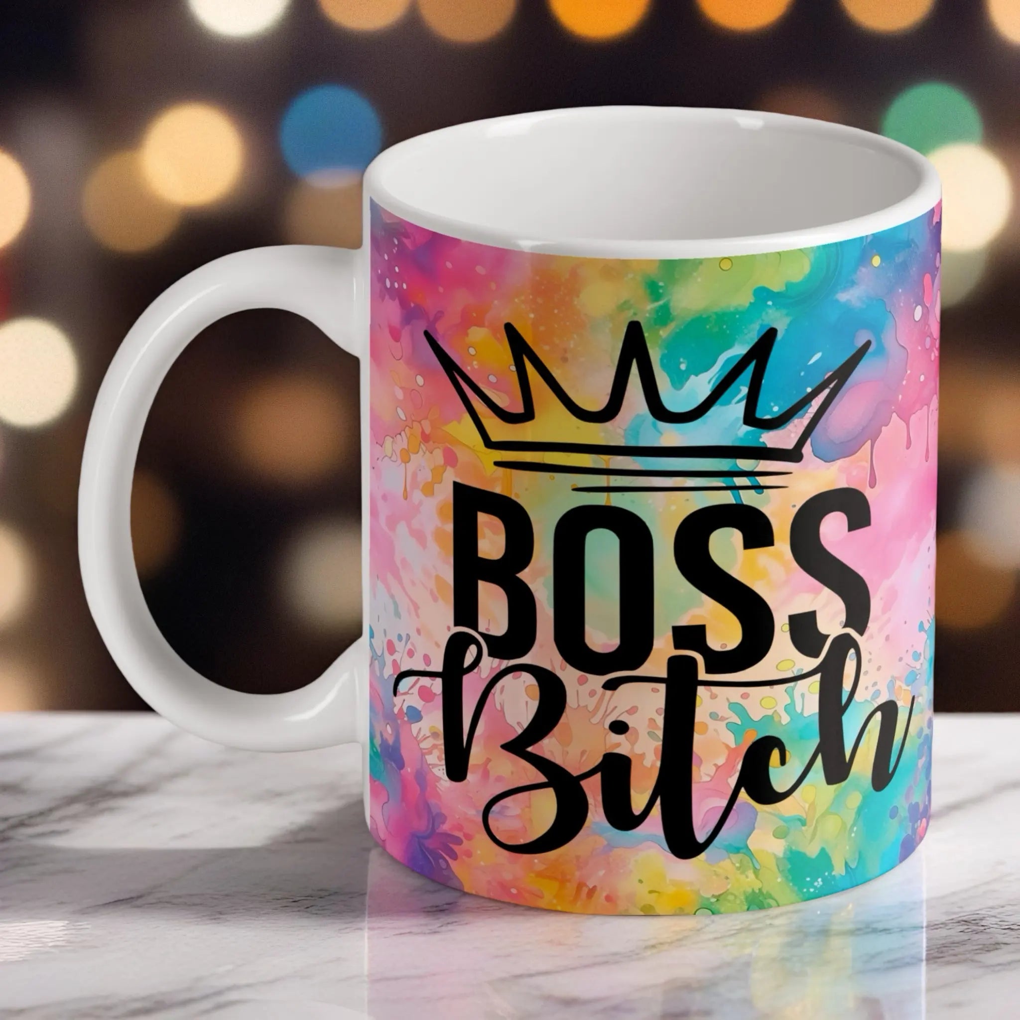 Crown 'Boss Bitch' Quote Ceramic Mug - Female Empowerment Present