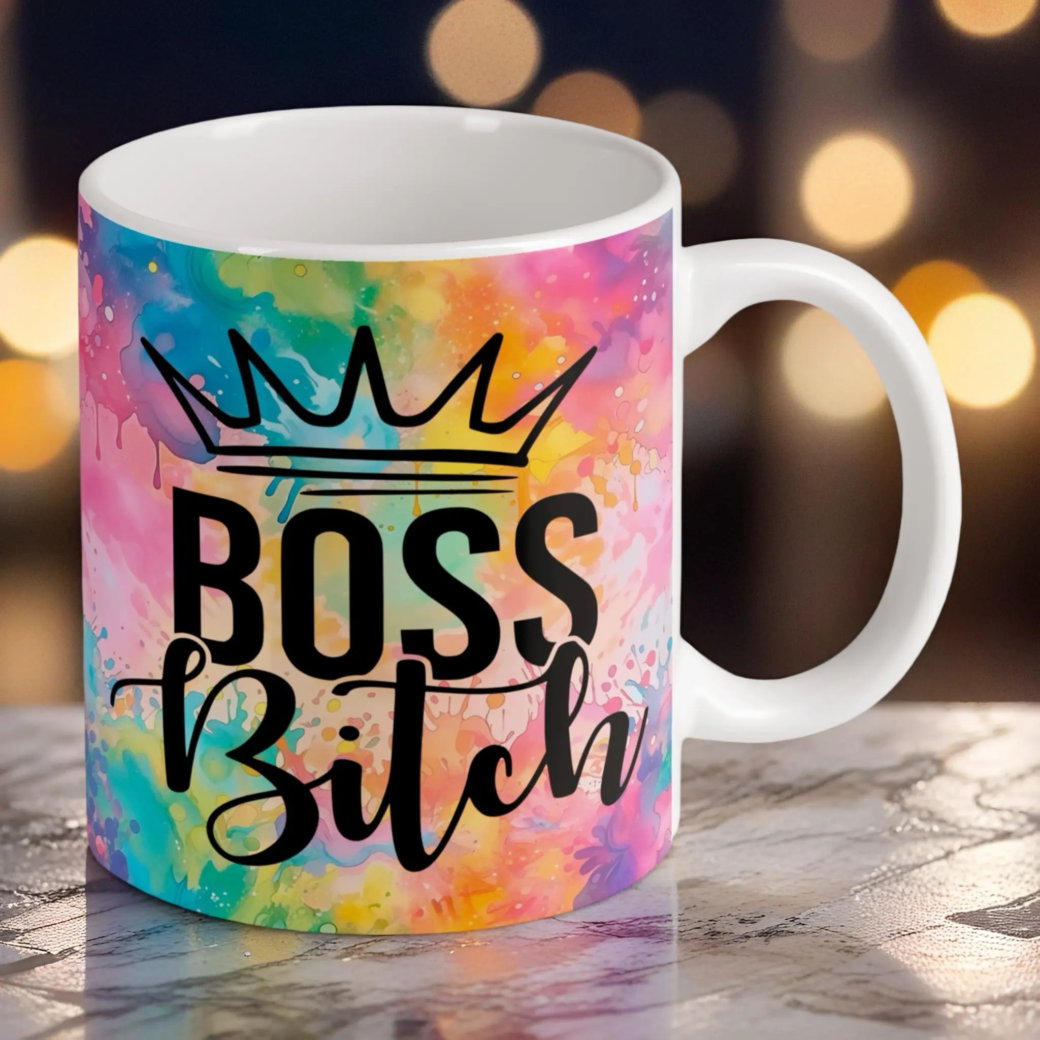 Crown 'Boss Bitch' Quote Ceramic Mug - Female Empowerment Present