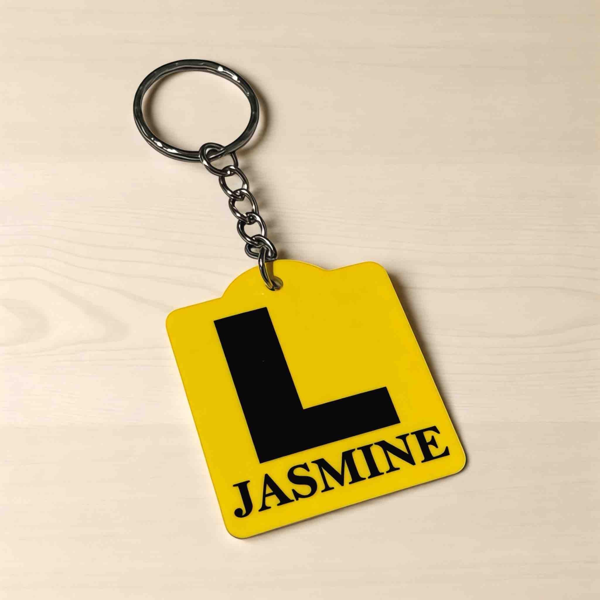 Learner Provisional Driver L / Red P1 / Green P2 Plate Personalised Keyring / Bag Tag