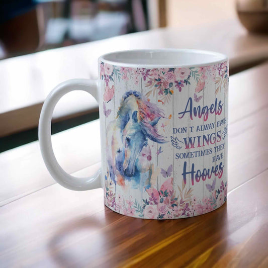 ‘Angels Don’t Always have Wings’ Horse Theme Design Mug - Laser Design Creations