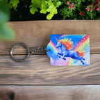 Magical Rainbow Unicorn with Sparkling Mane - Keyring / Bag Tag - Laser Design Creations