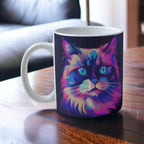 ‘Neon Kitty' Cat theme Design Mug - Laser Design Creations