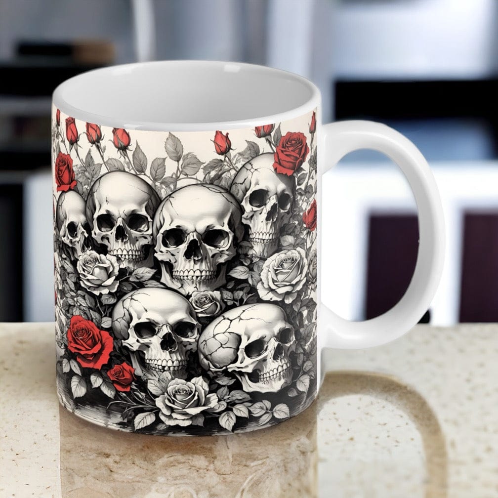 Skulls & Roses Theme Design Mug - Laser Design Creations