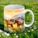 Farm Horses ‘Art Painting’ Style Design Mug - Laser Design Creations