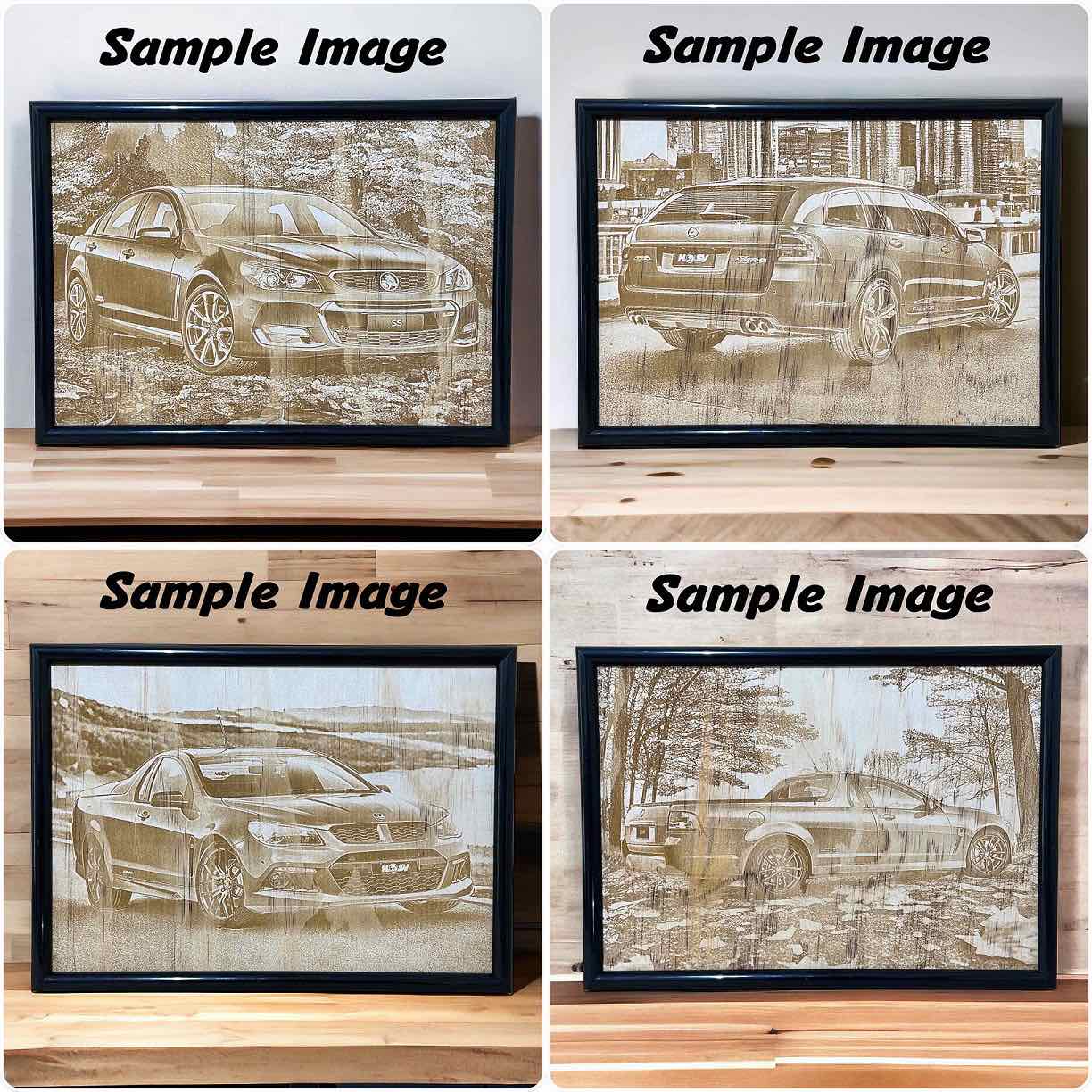 Capture Your Ride: Custom Car Photo Wood Engraving Service - Laser Design Creations