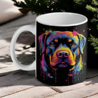 Colourful Art Style Rottweiler ‘Rottie’ Dog Design Mug - Laser Design Creations
