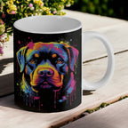 Colourful Art Style Rottweiler ‘Rottie’ Dog Design Mug - Laser Design Creations