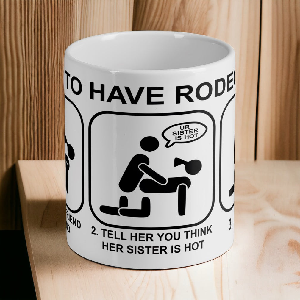 'How to Have Rodeo Sex' Rude Adult Humour Design Mug - Laser Design Creations
