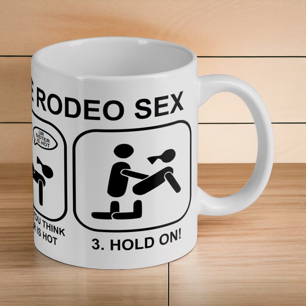 'How to Have Rodeo Sex' Rude Adult Humour Design Mug - Laser Design Creations