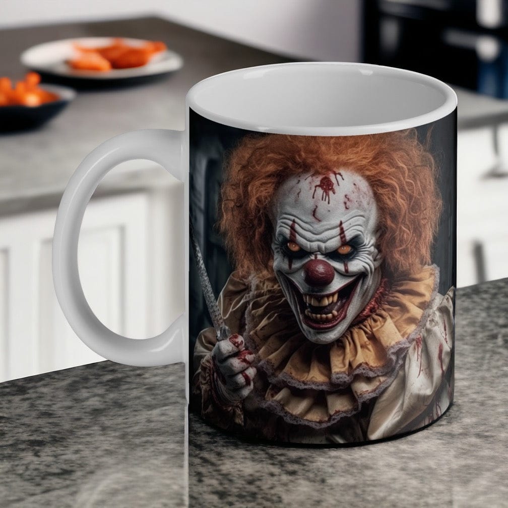 Creepy Scary Clown Design Mug - Laser Design Creations