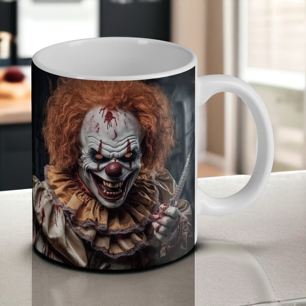 Creepy Scary Clown Design Mug - Laser Design Creations